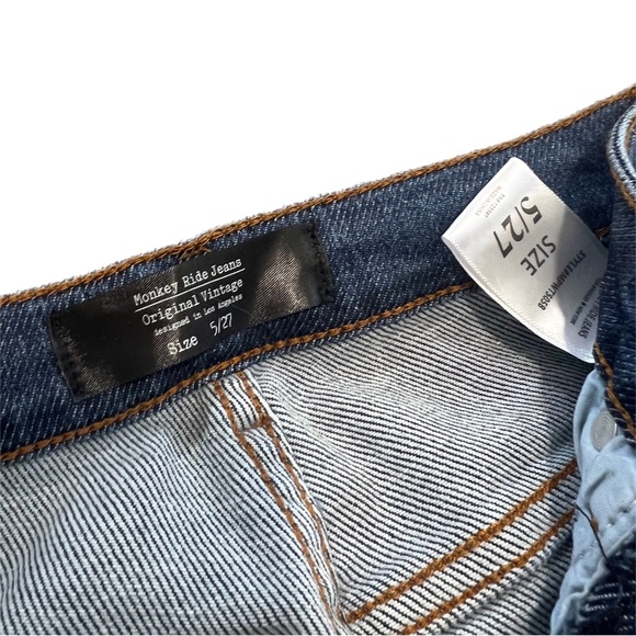 Monkey Ride Los Angeles Distressed Frayed Straight Leg Jeans Size 27 / 5 - Picture 8 of 8